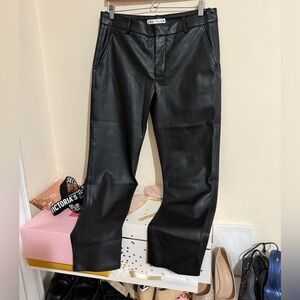 Zara Shiny Black Leather Trousers